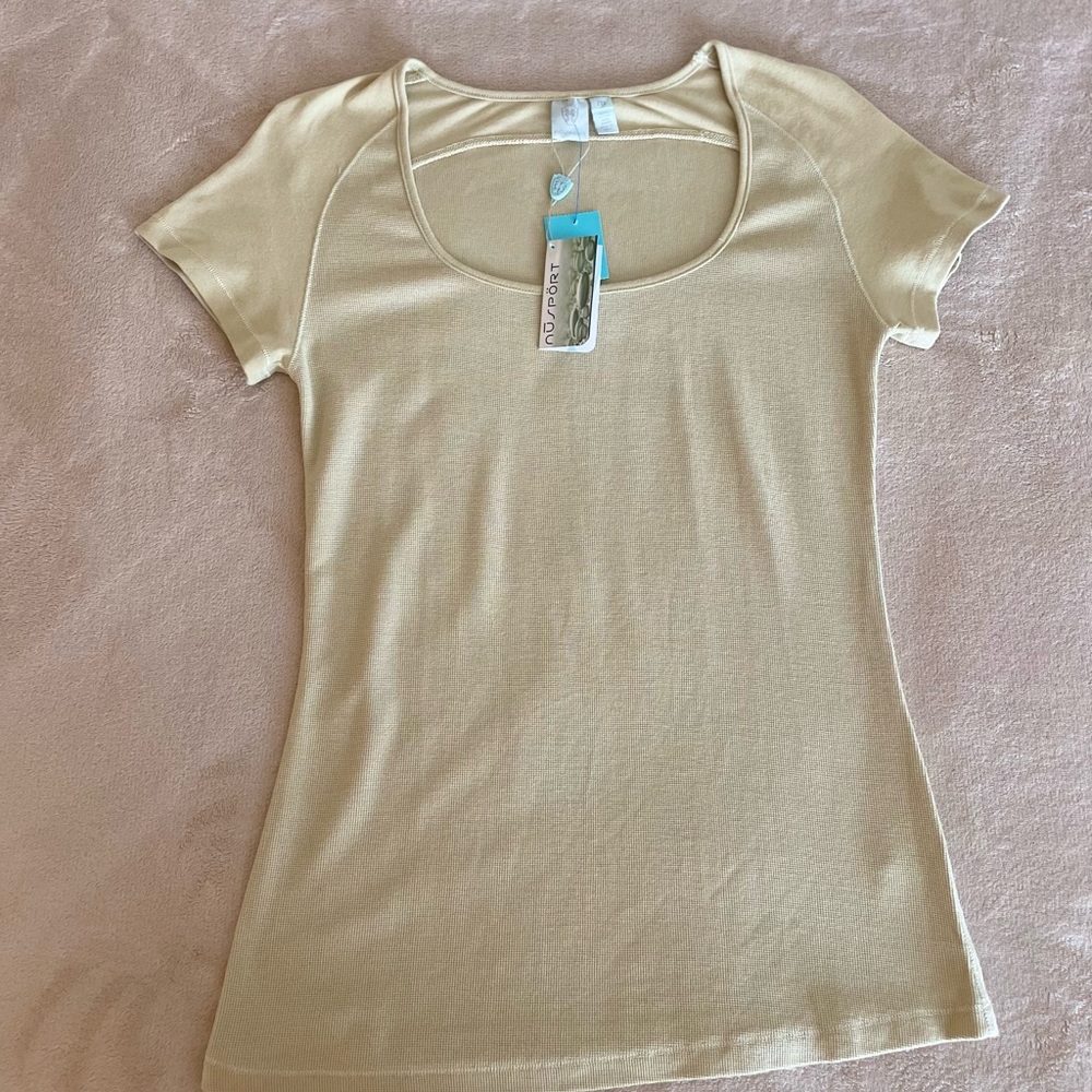 Nu Sport Scoop Neck Short Sleeve Yoga Top - Size M - Picture 6 of 10